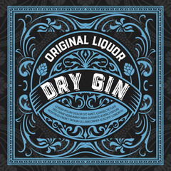 Whiskey label with old frames