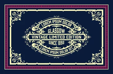 Poster Vintage labels Western card with vintage style