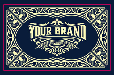 Western card with vintage style