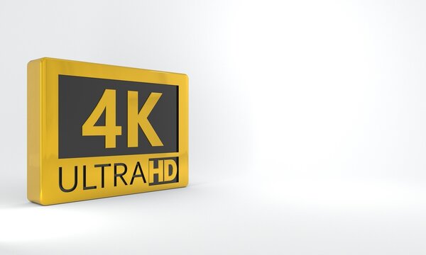 4k ULTRA HD black and gold sign. Isometric tag, label, button or icon on diagonal position over white background. High definition or resolution concept