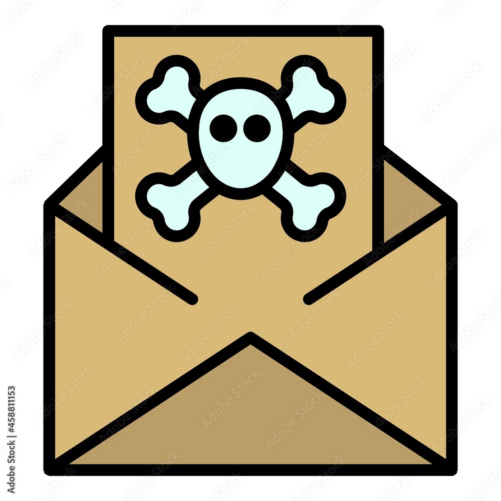 Poster mail hacker icon. outline mail hacker vector icon color flat isolated