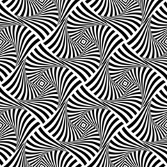 Abstract seamless op art pattern. Lines texture.