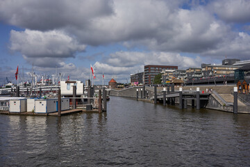 Hamburg, Germany - July 18, 2021 - The Port of Hamburg is a seaport on the river Elbe in Hamburg
