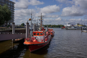 Hamburg, Germany - July 18, 2021 - The Port of Hamburg is a seaport on the river Elbe in Hamburg