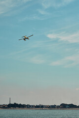 fire-fighting aircraft in action at the beach in zadar. High quality photo