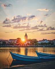 Sunrise and Sunset at Nin Croatia, Zadar. High quality photo