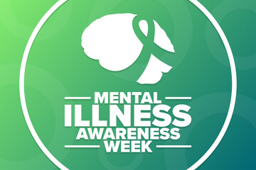 Mental Illness Awareness Week. Holiday concept. Template for background, banner, card, poster with text inscription. Vector EPS10 illustration.