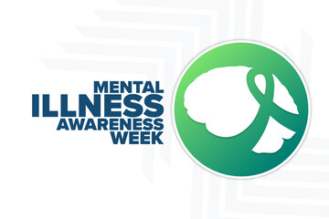Mental Illness Awareness Week. Holiday concept. Template for background, banner, card, poster with text inscription. Vector EPS10 illustration.