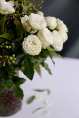 bouquet of white roses