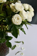 bouquet of white roses