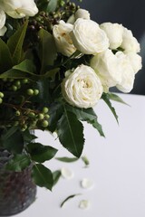 bouquet of white roses