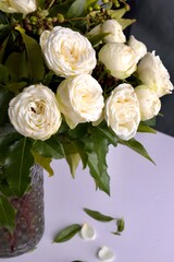 bouquet of white roses