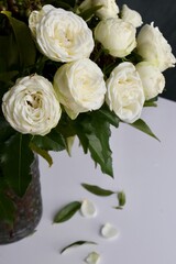 bouquet of white roses
