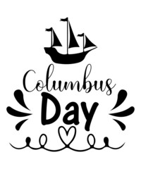 Obraz premium Happy Columbus day SVG design