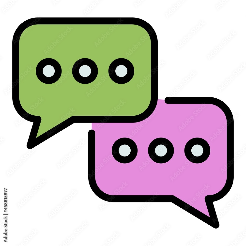 Poster Talk chat icon. Outline talk chat vector icon color flat isolated - Posters
