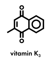 Vitamin K3 or menadione molecule. Skeletal formula.
