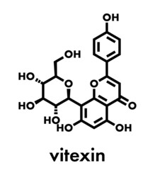 Vitexin passion flower molecule. Skeletal formula.