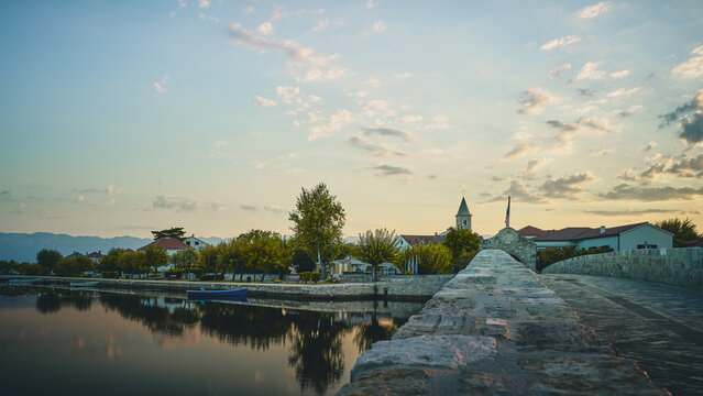 Sunrise and Sunset at Nin Croatia, Zadar. High quality photo