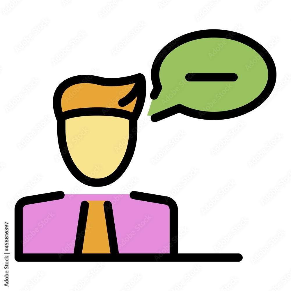 Sticker answer chat icon. outline answer chat vector icon color flat isolated - Stickers