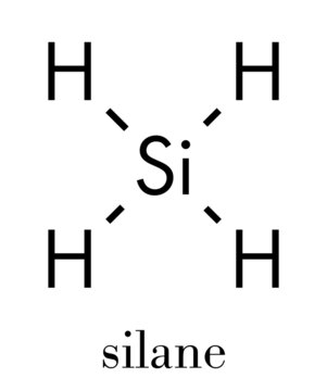 Silane (SiH4) molecule. Skeletal formula.