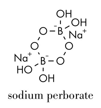 Sodium perborate. Used in detergents and bleaching products. Skeletal formula.