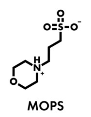 MOPS buffering agent molecule. Skeletal formula.