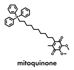 Mitoquinone or mitoQ molecule. Skeletal formula.