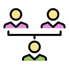 Influence teamwork icon. Outline influence teamwork vector icon color flat isolated