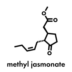 Methyl jasmonate plant stress signal molecule. Skeletal formula.