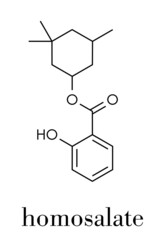 Homosalate sunscreen molecule (UV filter). Skeletal formula.