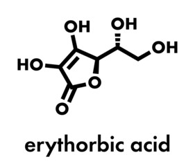 Erythorbic acid food preservative molecule (antioxidant). Skeletal formula.