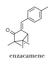 Enzacamene sunscreen molecule (UV filter). Skeletal formula.