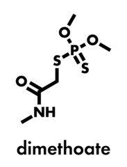 Dimethoate insecticide molecule. Skeletal formula.