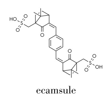 Ecamsule sunscreen molecule (UV filter). Skeletal formula.
