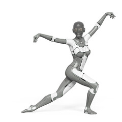 gynoid girl is doing a ballet dance