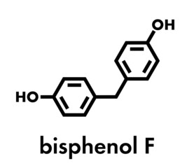 Bisphenol F (BPF) molecule. Alternative for bisphenol A (BPA). Skeletal formula.