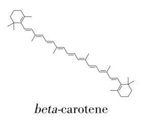 Beta-carotene pigment molecule. Skeletal formula.