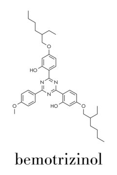 Bemotrizinol sunscreen molecule (UV filter). Skeletal formula.