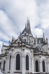 Fototapeta premium Basilica of Saint-Nicolas de Nantes (1869) - neo-Gothic Catholic basilica located in city center of Nantes. Loire Atlantique, France.