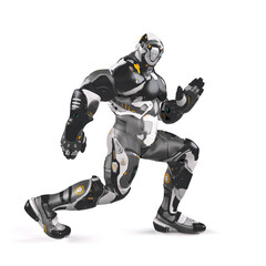 future soldier is dancing on white background