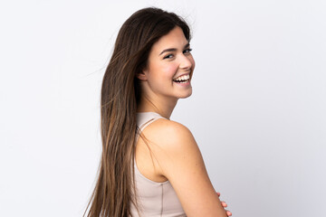 Fototapeta premium Teenager Brazilian girl over isolated background