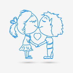 Doodle love isolated object. Vector illustration.