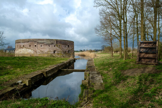 Fort Uitermeer near Weesp part of the Waterlinie, Weesp, Noord-Holland province, The Netherlands