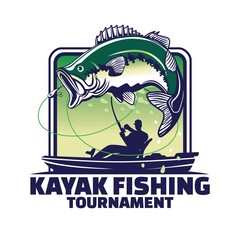 Kayak Fishing Tournament Logo Design