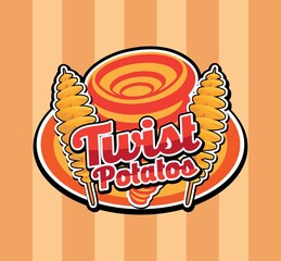 Tornado Twist Spiral Potato Logo Design