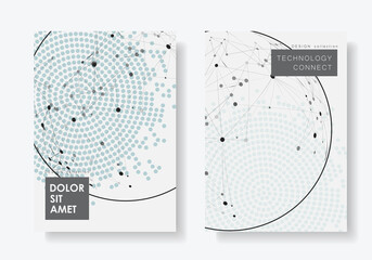 Brochure template layout. Vector cover design for annual report and magazine and flyer in A4 with connected dots and lines. Creative design