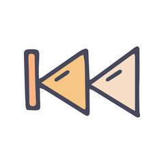 rewind color vector doodle simple icon design