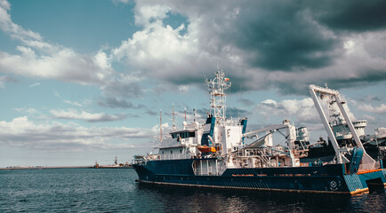 ship moored in the port of Gdynia