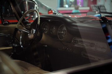Obraz na płótnie Canvas old fashioned car cockpit