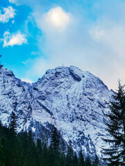 Cross and top of the Giewont peak - Tatra Mountains